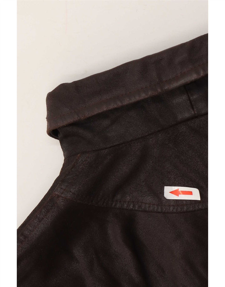 Chaqueta de cuero vintage para mujer IT 44 Marrón medio