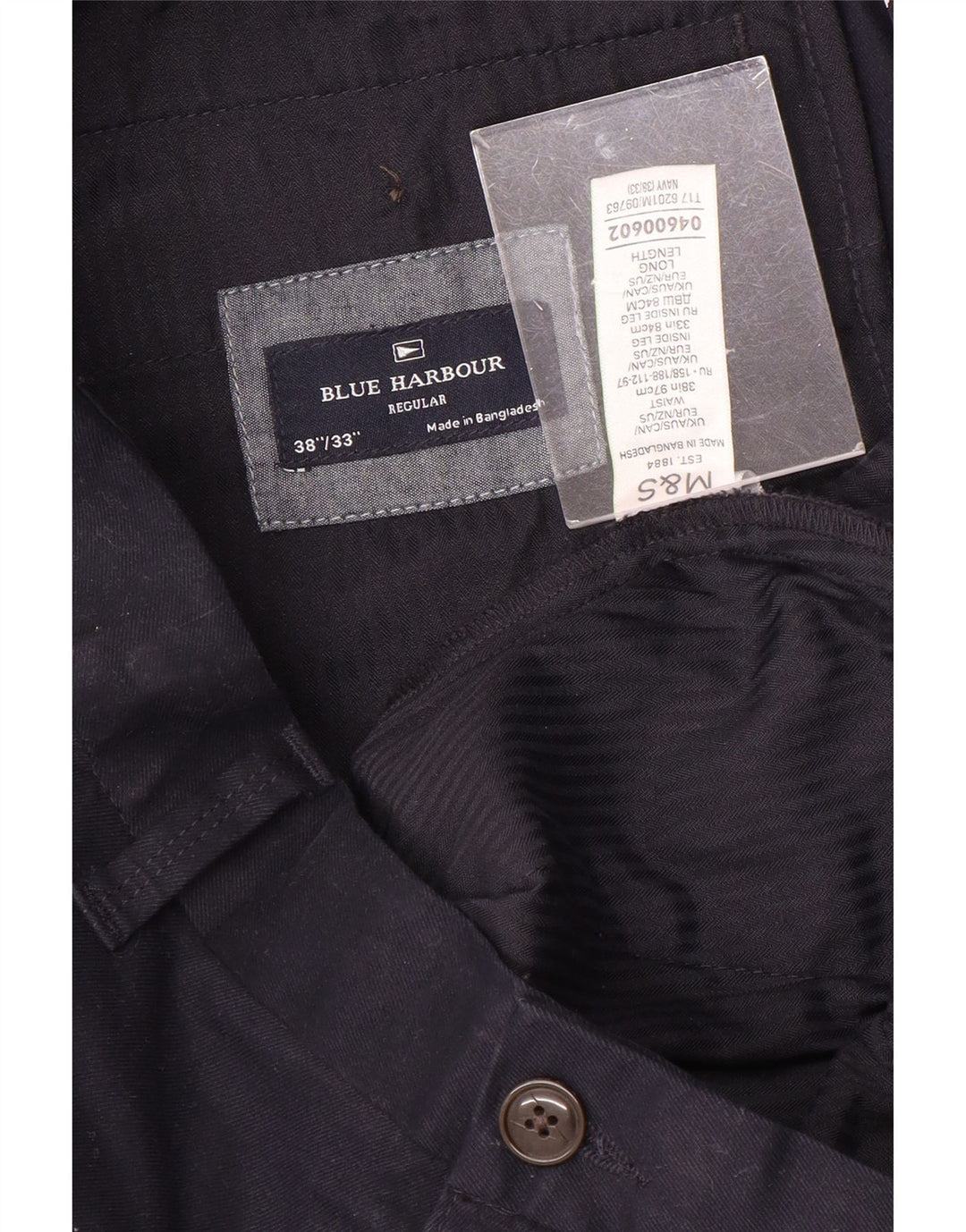 Marks & Spencer Pantalón chino regular azul Harbor para hombre W38 L33 Azul marino