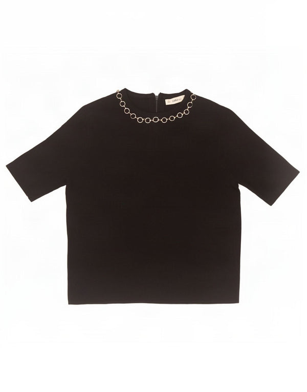 Zara Mujer Blusa Top UK 10 Small Negro
