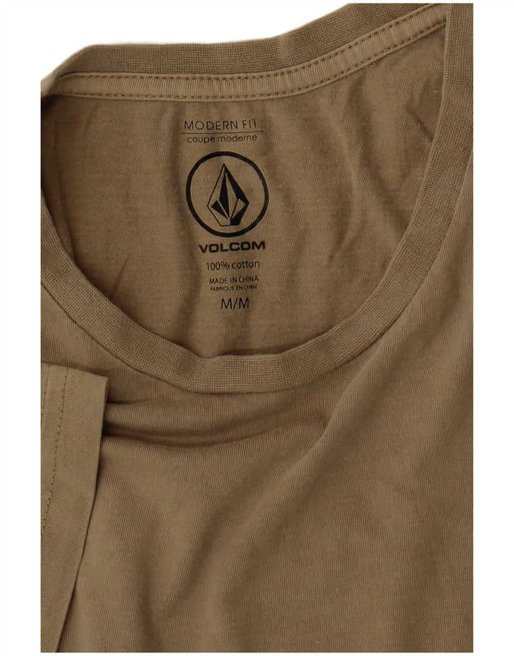 Camiseta Volcom Modern Fit de algodón caqui mediano para hombre