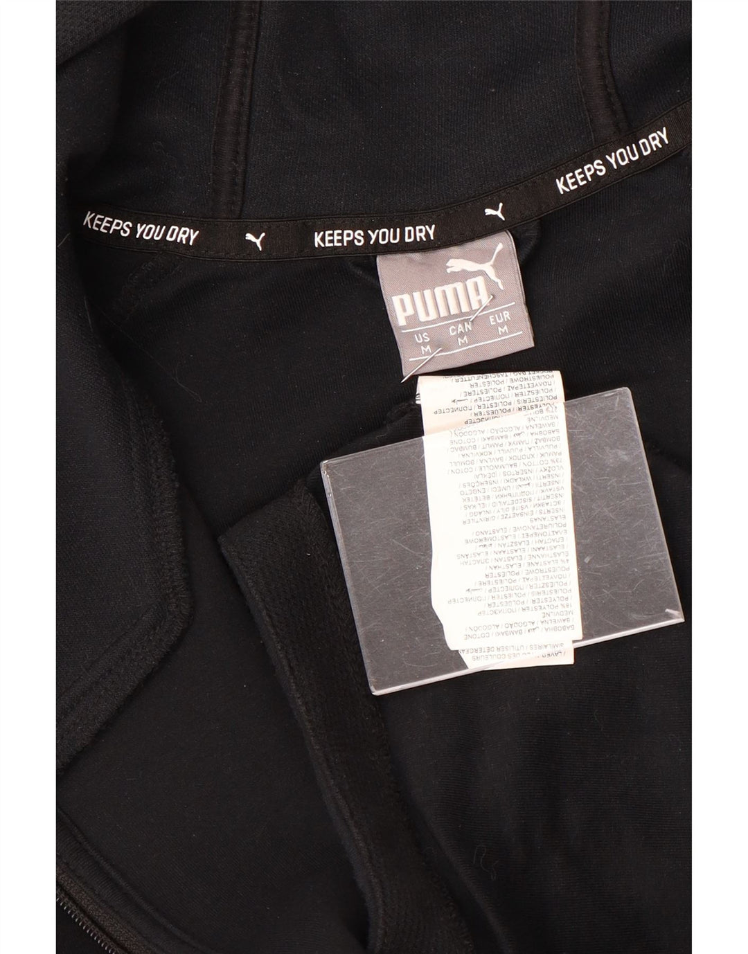 PUMA Suéter con capucha y cremallera para mujer Reino Unido 14 Mediano Algodón negro