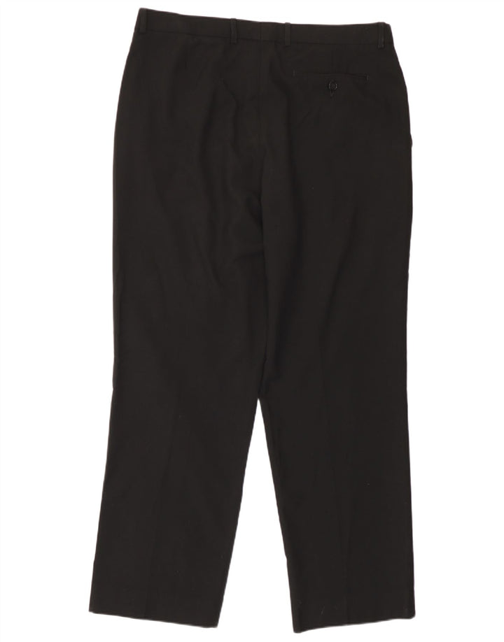 Marks & Spencer Pantalón de traje recto para hombre W36 L29 Poliéster negro