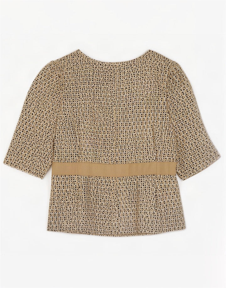 Armani Collezioni Chaqueta Blazer de Manga Corta para Mujer IT 42 Beige Medio