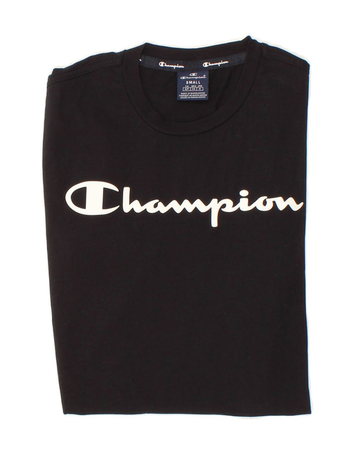 CHAMPION Mens Graphic T-Shirt Top Small Black Vintage Champion and Second-Hand Champion from Messina Hembry 