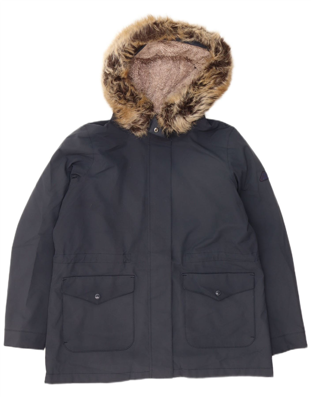 Barbour Chaqueta Parka Con Capucha Para Mujer Reino Unido 46 Grande Azul Marino