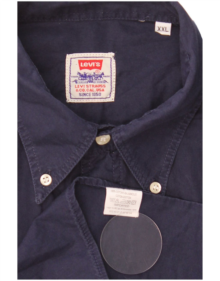 Camisa Levi's para hombre 2XL Algodón azul marino