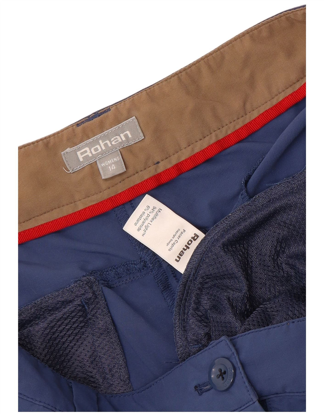 Rohan Pantalones Capri Cargo para Mujer UK 14 Large W36 L22 Poliamida Azul