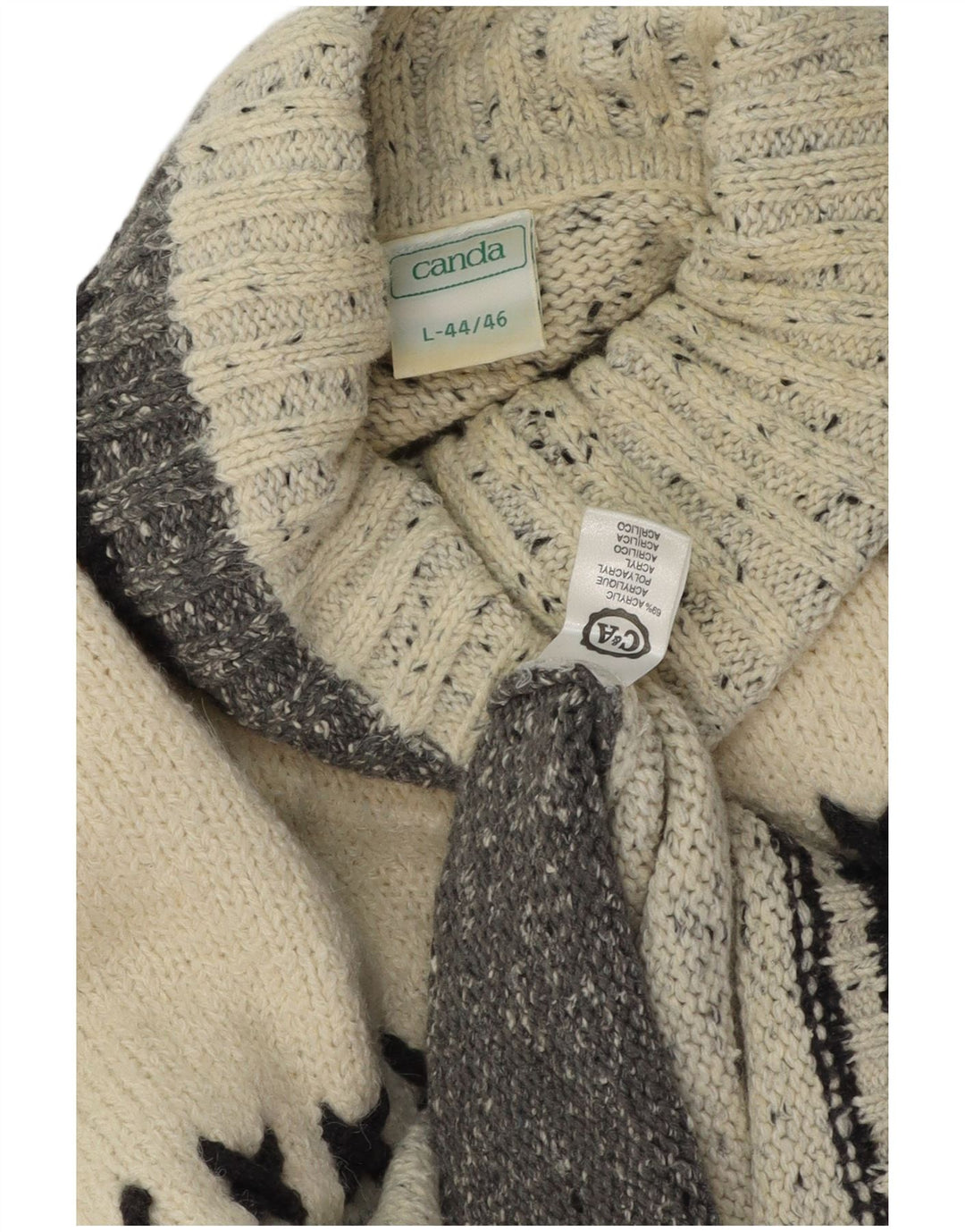 Canda Suéter De Cuello Vuelto Para Hombre Grande Gris Argyle/Diamante Acrílico