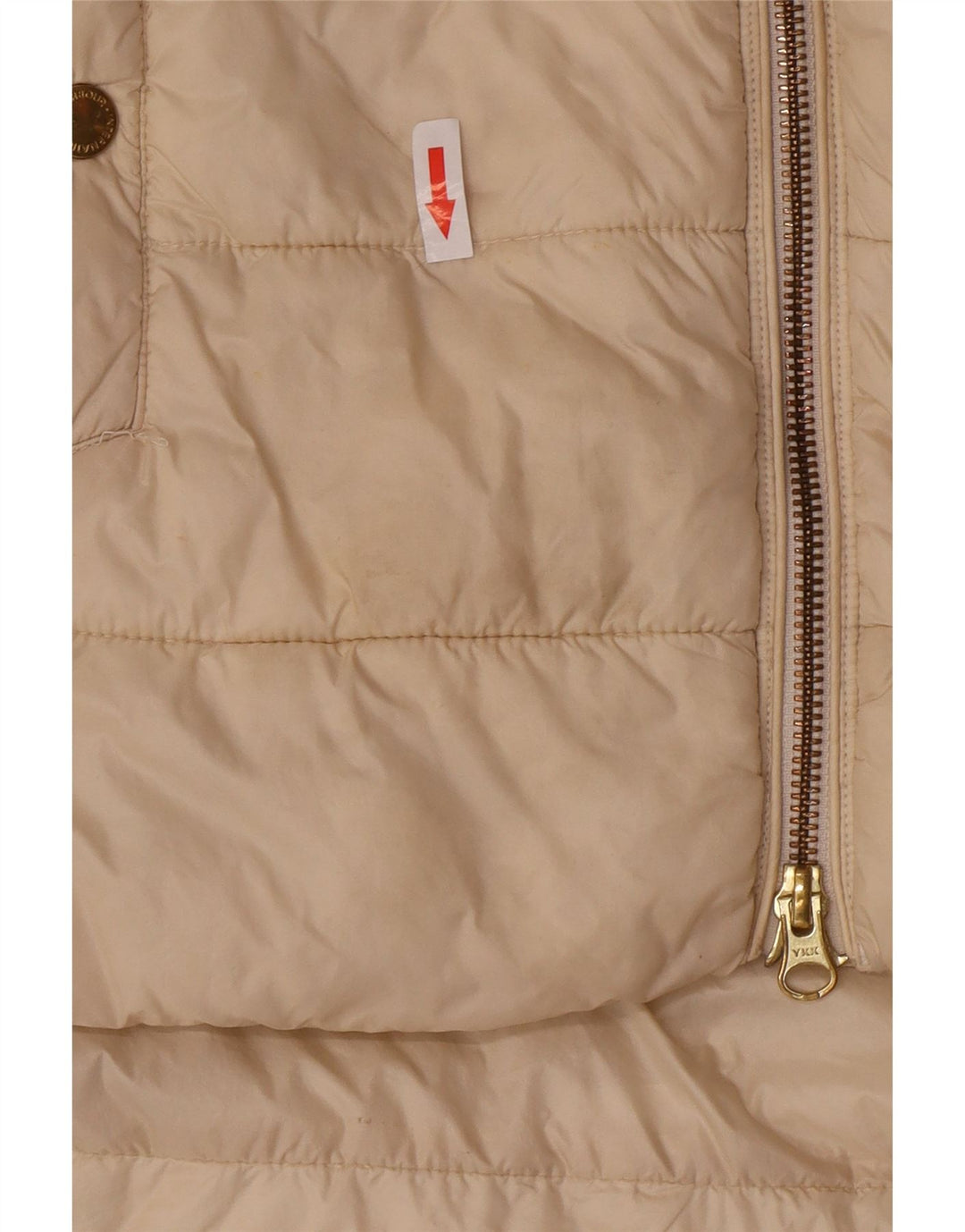 Barbour Abrigo acolchado con capucha para mujer UK 10 Small Beige Poliamida