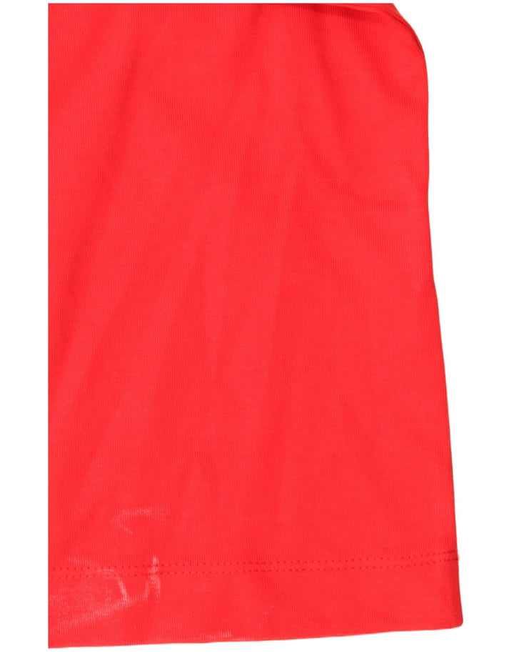 Zara Hombre Camiseta Top Grande Algodón Rojo