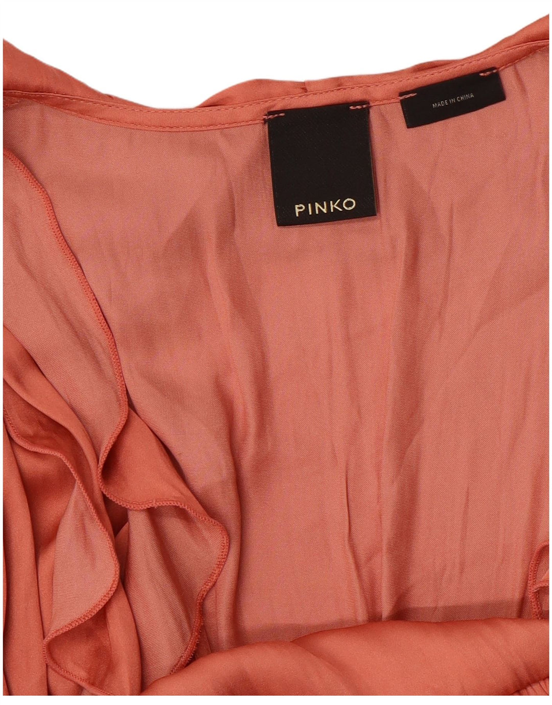 PINKO Vestido escalonado de manga larga para mujer UK 46 Grande Rosa
