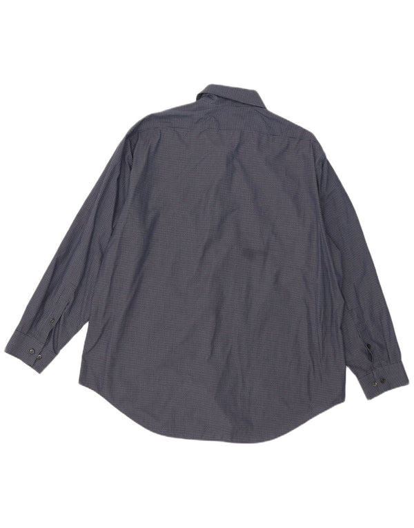 Calvin Klein Camisa Slim Fit para hombre Talla 17 1/2 XL Algodón a cuadros azul marino