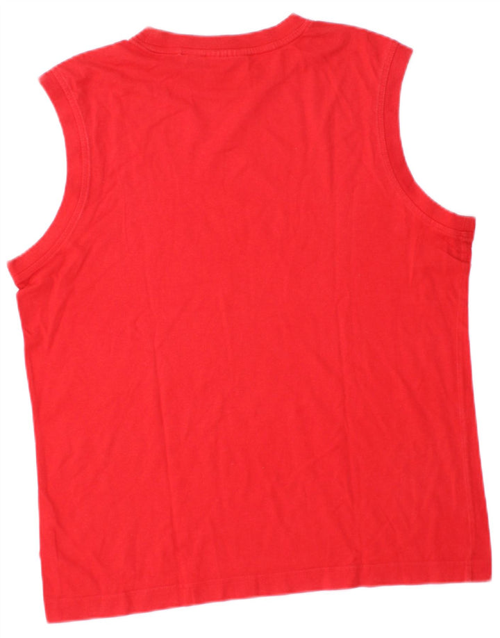 PUMA Camiseta sin mangas con gráfico para hombre, color rojo medio