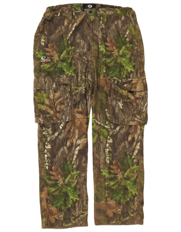 MOSSY OAK Pantalones cargo rectos para hombre W38 L31 Algodón de camuflaje caqui