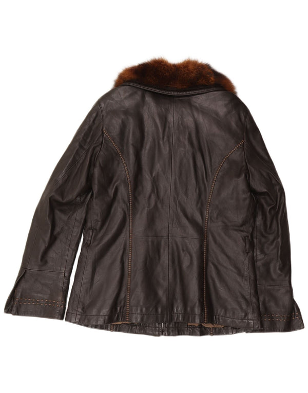 Mabrun Chaqueta de cuero para mujer IT 48 XL Cuero negro