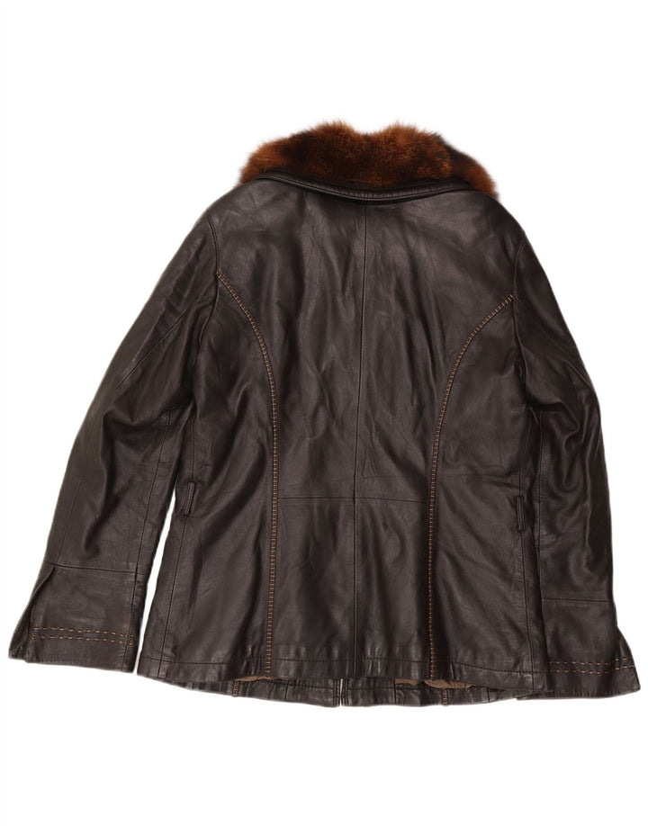 Mabrun Chaqueta de cuero para mujer IT 48 XL Cuero negro