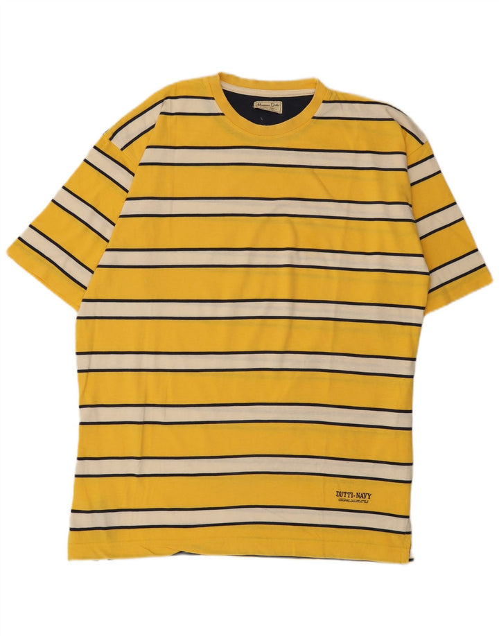 Massimo Dutti Camiseta Hombre Top XL Rayas Amarillas