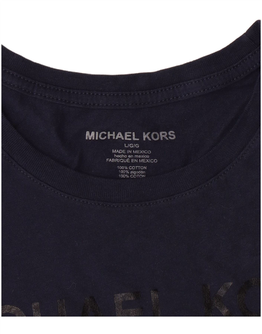 Michael Kors Camiseta estampada con gráfico para hombre Top grande de algodón azul marino