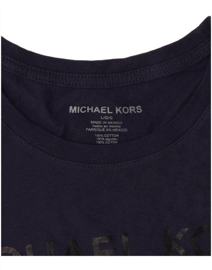 Michael Kors Camiseta estampada con gráfico para hombre Top grande de algodón azul marino