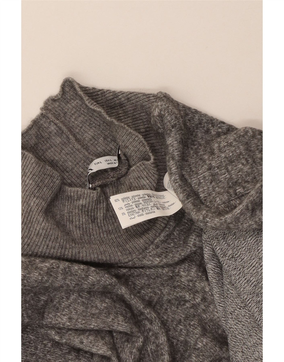 ZARA Vestido largo tipo jersey para mujer UK 44 Grande Poliéster moteado gris