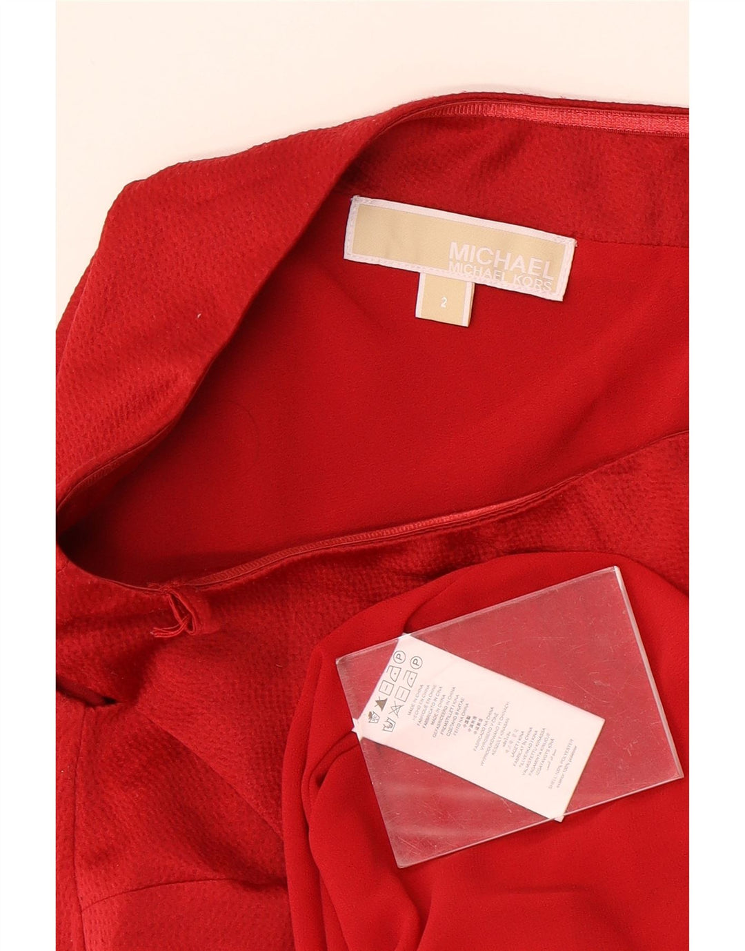 Michael Kors Vestido de un hombro para mujer US 2 XS Poliéster rojo
