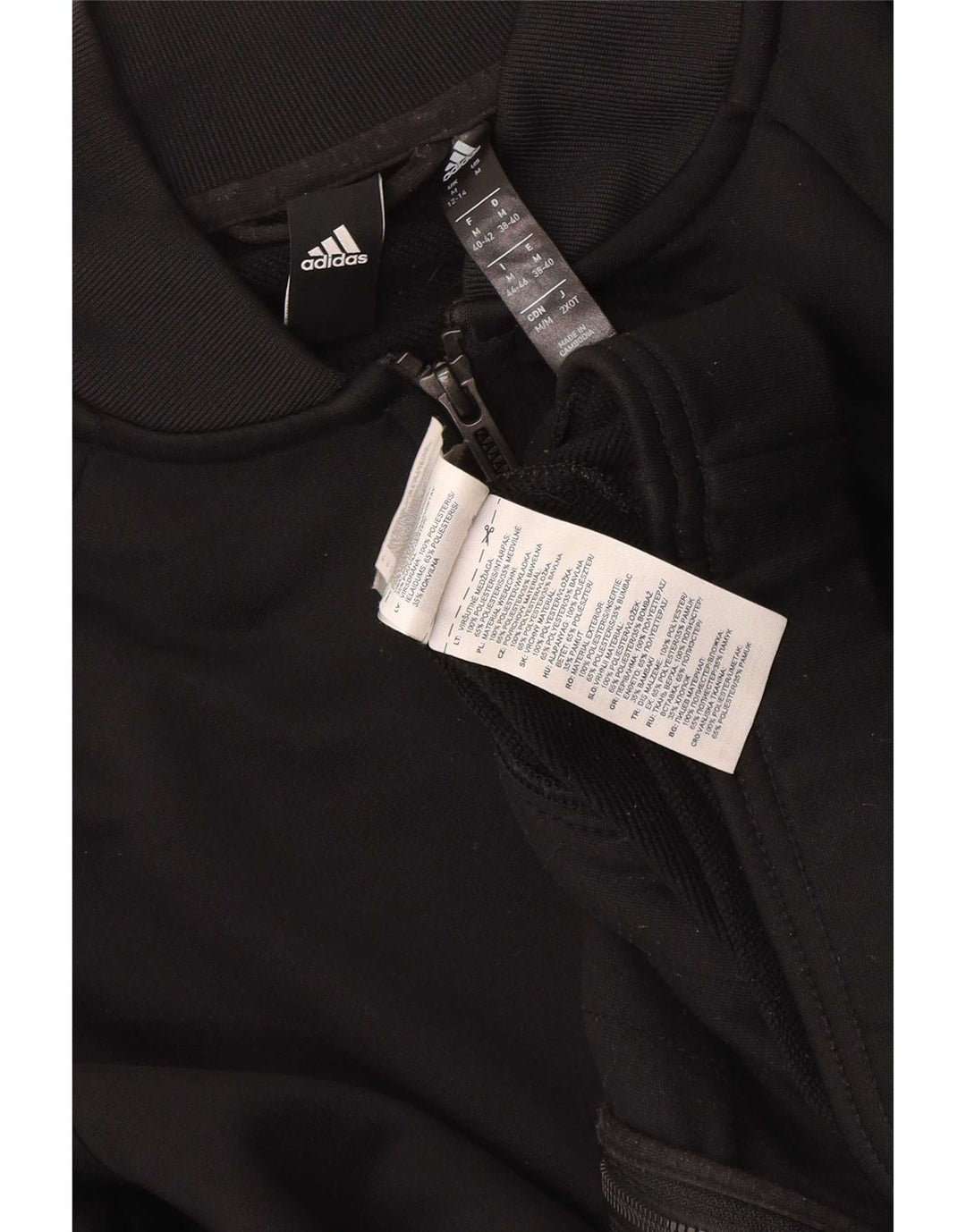 Adidas Mujer Chándal Top Chaqueta UK 12/14 Mediano Negro Poliéster
