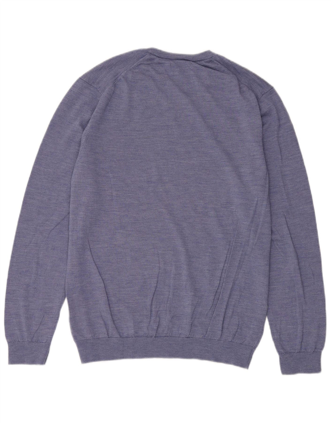 Marks & Spencer Jersey con Cuello Redondo para Hombre XL Lana Merino Azul