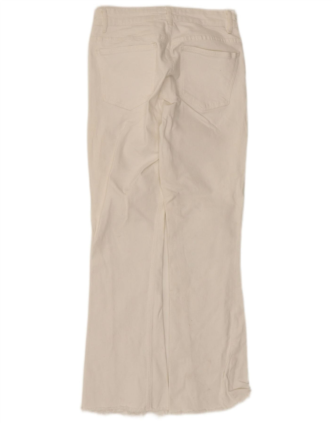 Zara Jeans Acampanados Para Mujer EU 38 Small W28 L26 Algodón Blanco