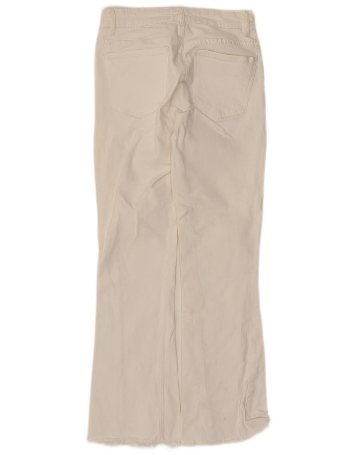 Zara Jeans Acampanados Para Mujer EU 38 Small W28 L26 Algodón Blanco
