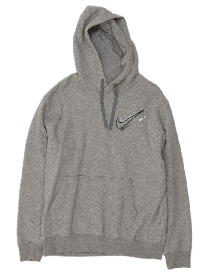 NIKE Jersey con capucha gráfica de algodón moteado en gris medio para hombre