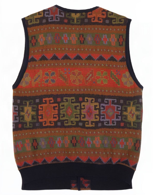 Johnny Lambs Cárdigan para hombre IT 52 grande multicolor geométrico
