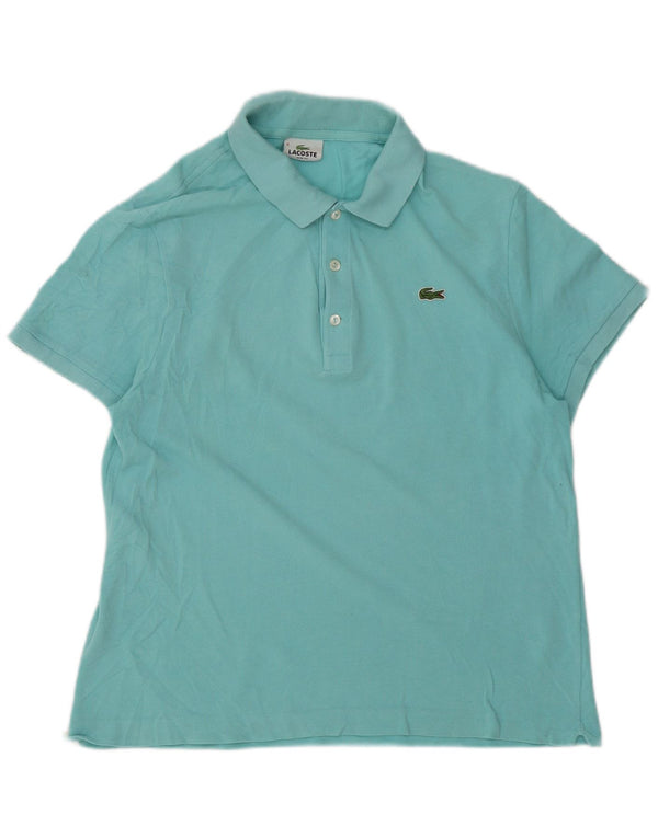 Lacoste Polo de manga corta para hombre, corte ajustado, talla 6 XL, algodón turquesa