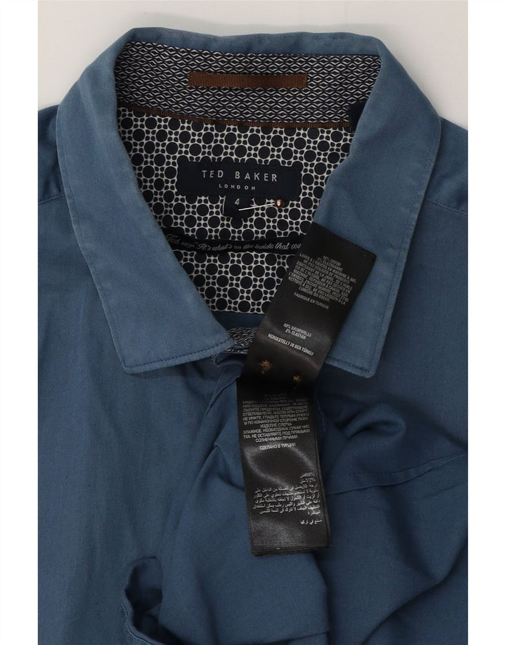 Ted Baker Camisa para hombre Talla 4 Grande Algodón azul