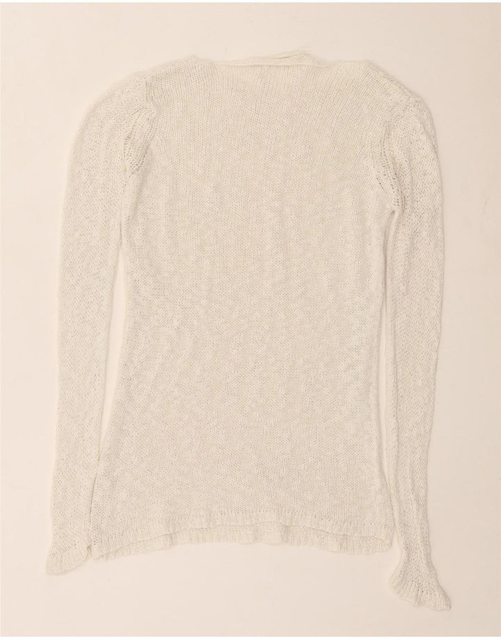 Zara - Jersey con cuello barco para mujer, talla 40, color blanco roto