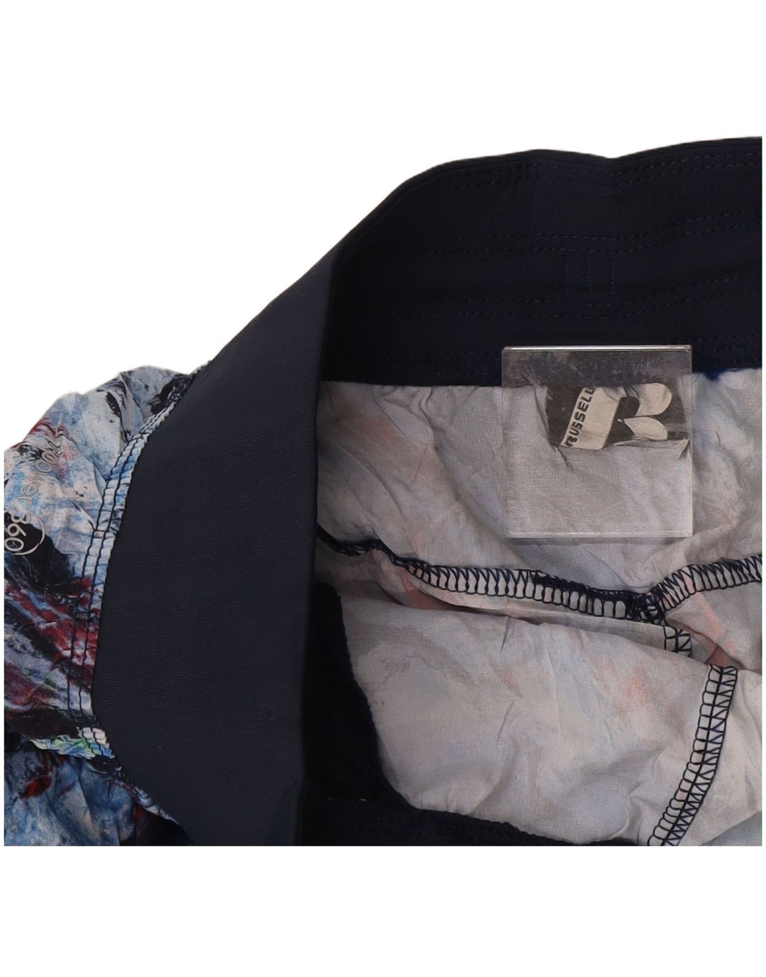 Russell Athletic - Pantalones cortos deportivos para hombre, color azul marino mediano, teñido anudado