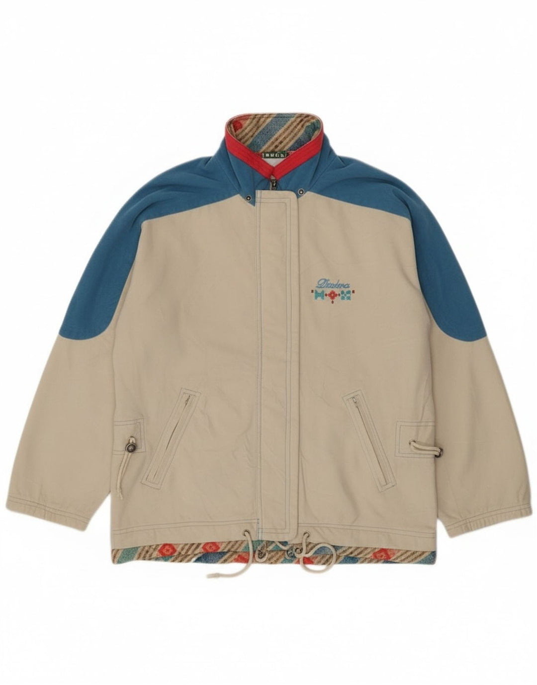 Diadora Chaqueta de chándal para mujer UK 10 Small Off White Colorblock