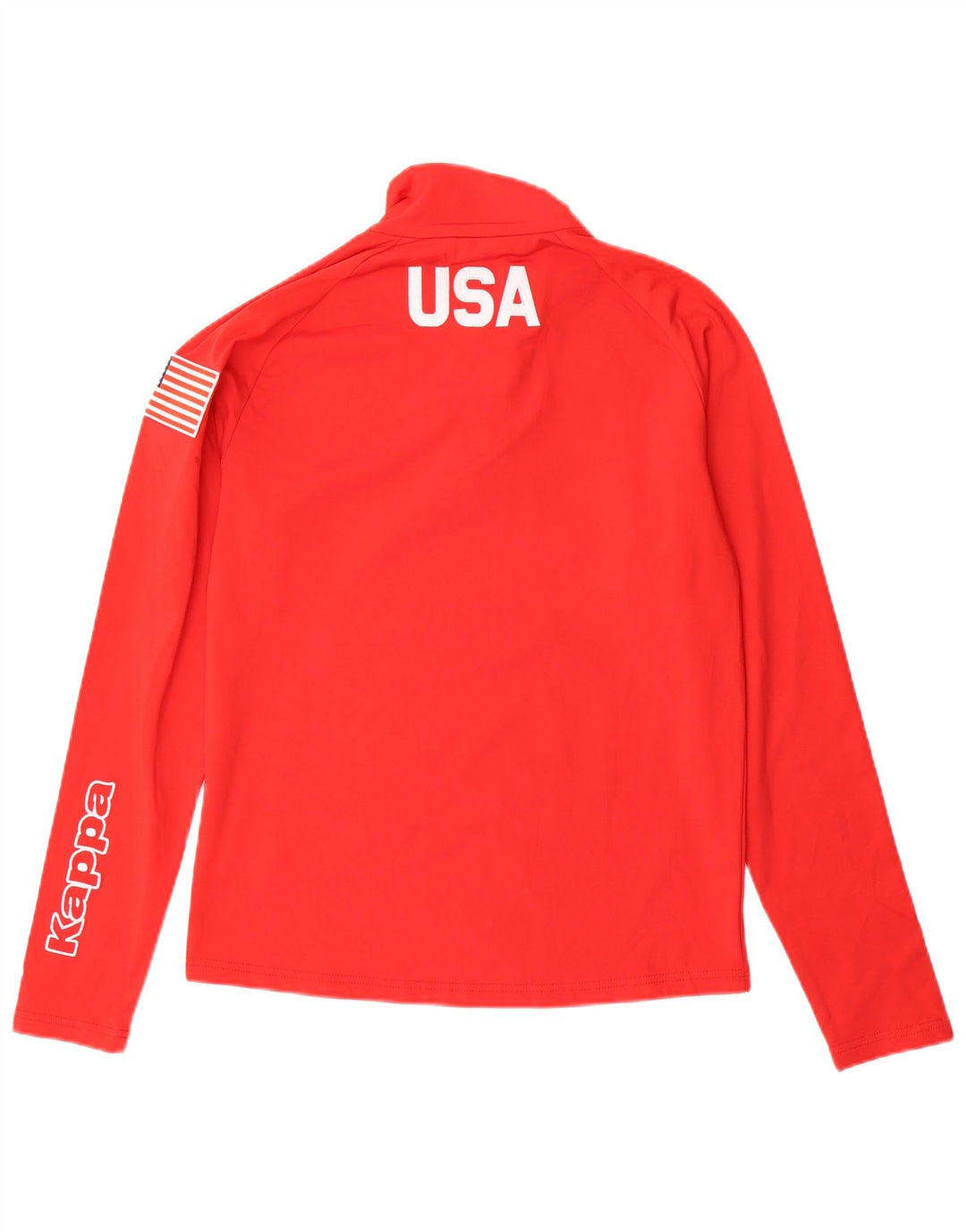 Kappa Hombre Gráfico Zip Cuello Jersey Chándal Top Medio Poliéster Rojo