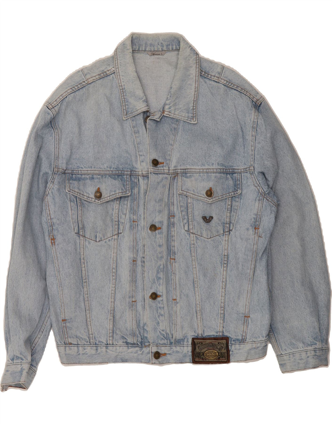 WAMPUM Mens Denim Jacket UK 40 Large Blue Vintage Wampum and Second-Hand Wampum from Messina Hembry 