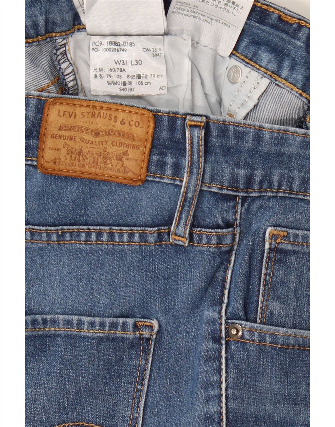 LEVI'S Vaqueros pitillo de talle alto 721 para mujer W31 L30 Algodón azul
