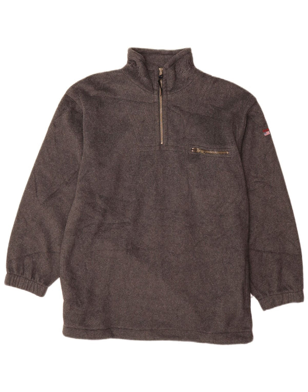 GANT Jersey alto de forro polar con cremallera y cuello para niños 13-14 años 2XL Gris Poliéster