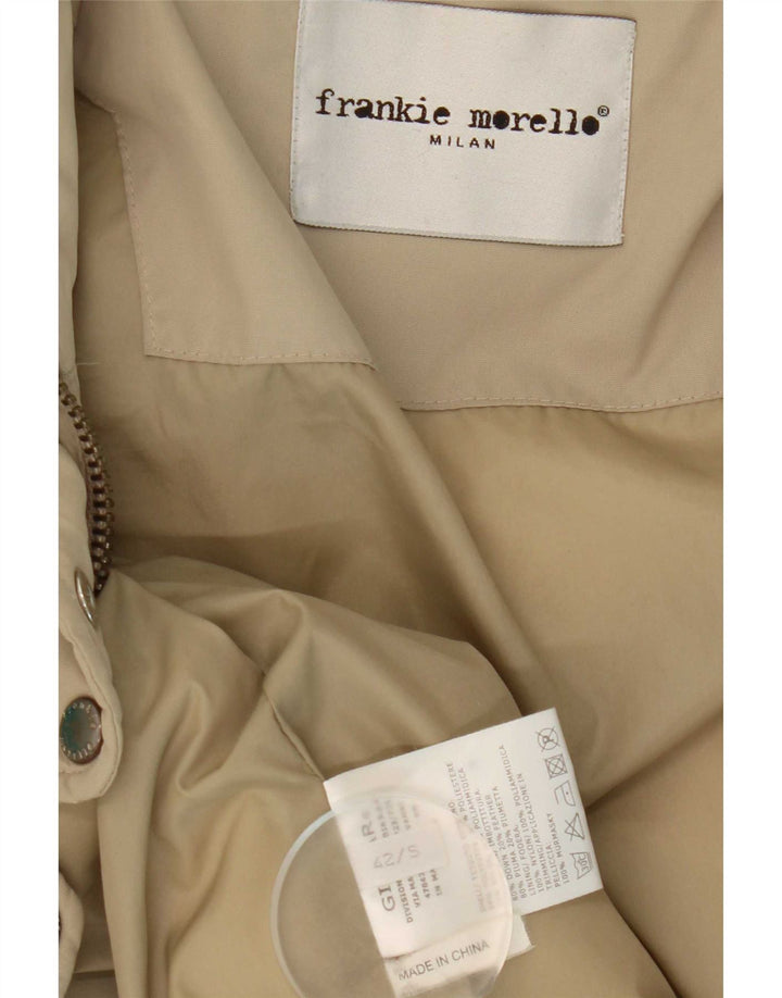 Frankie Morello Chaqueta acolchada con capucha para mujer IT 42 Small Beige Poliéster
