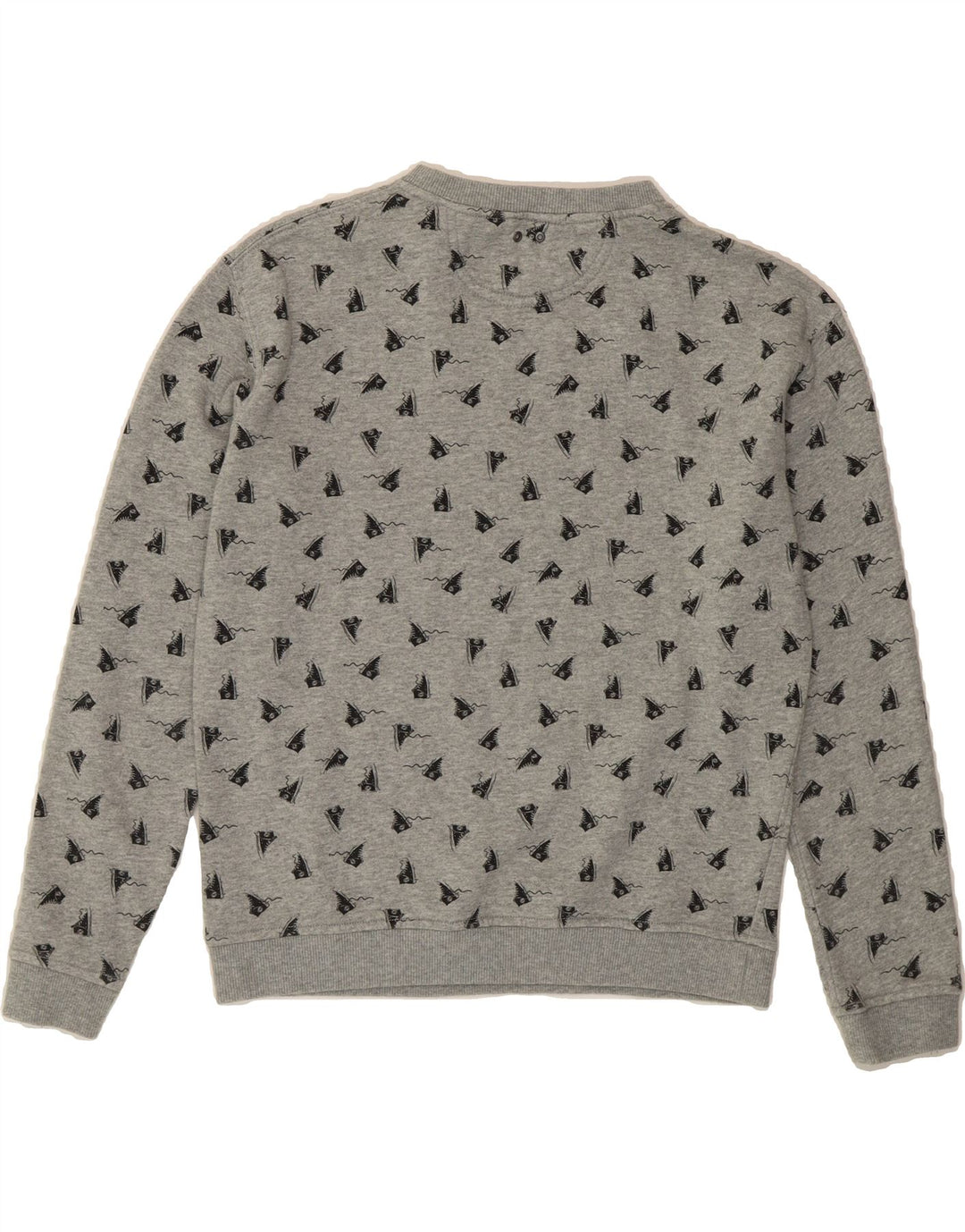 CONVERSE Womens Abstract Pattern Sweatshirt Jumper UK 14 Medium Grey Vintage Converse and Second-Hand Converse from Messina Hembry 