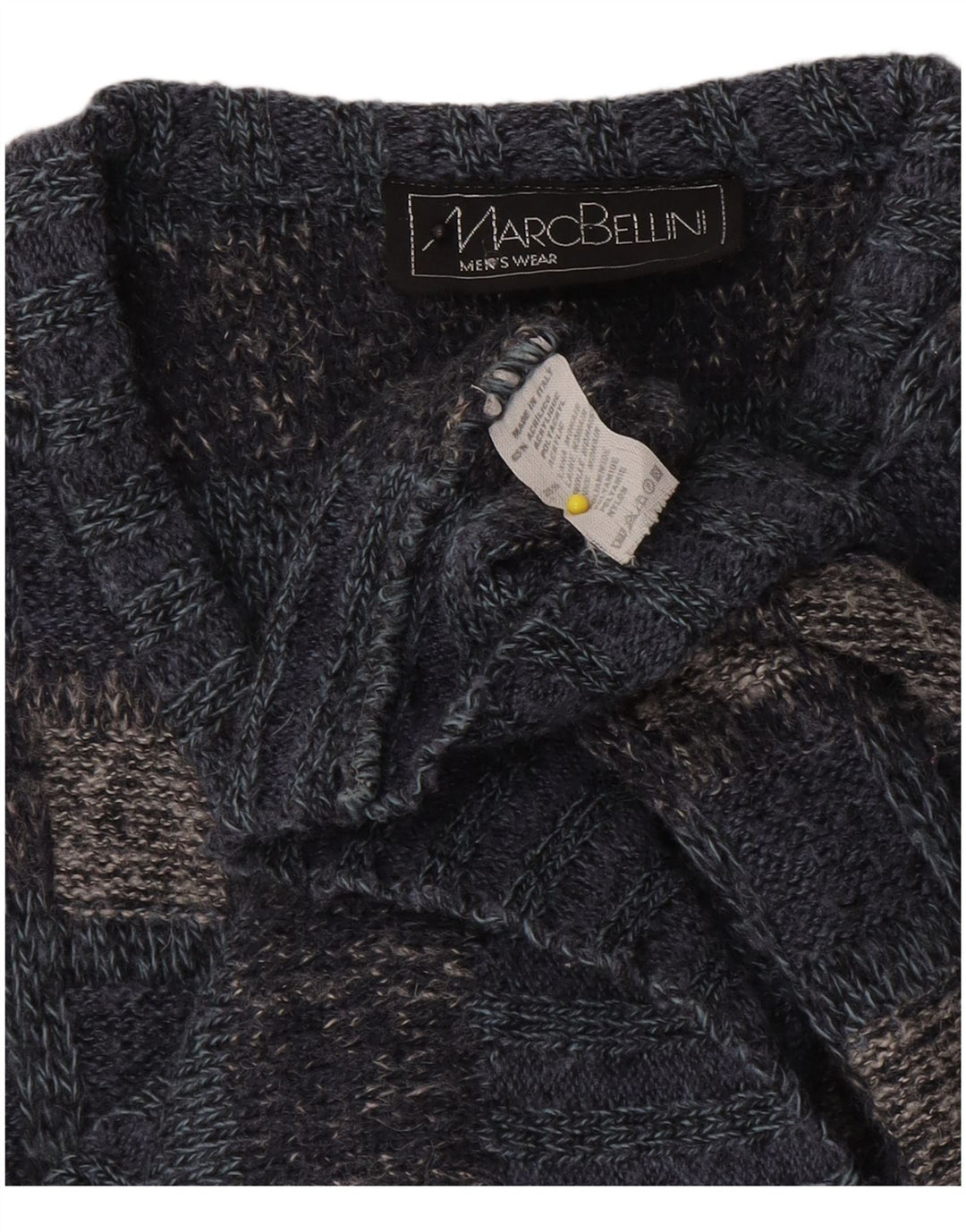 Vintage hombres chaleco tanque top pequeño gris comprobar acrílico