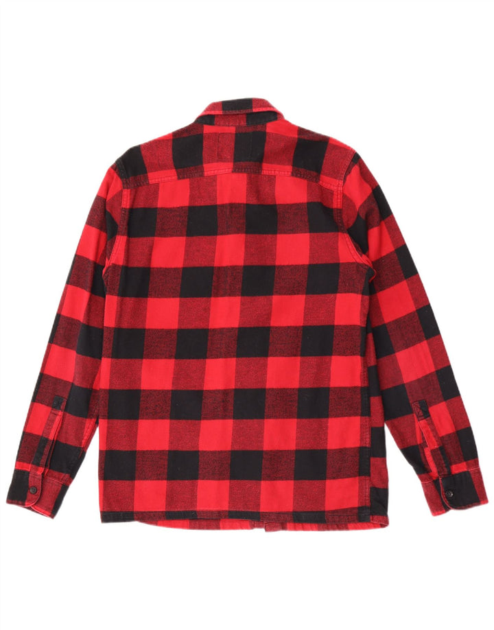 Camisa Hollister Hombre De Franela De Algodón A Cuadros Rojos Pequeños