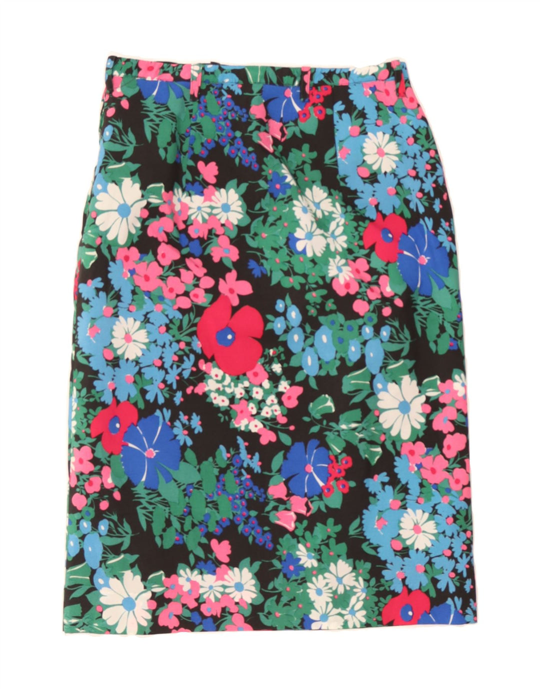 VINTAGE Womens Straight Skirt W28 Medium Multicoloured Floral Vintage Vintage and Second-Hand Vintage from Messina Hembry 