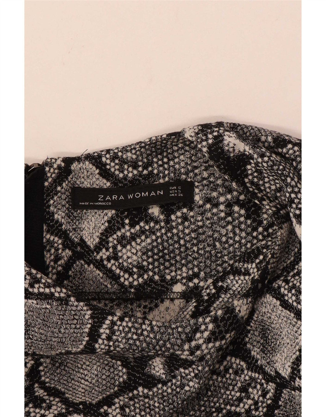 Zara Vestido recto para mujer, talla 40, estampado animal gris pequeño