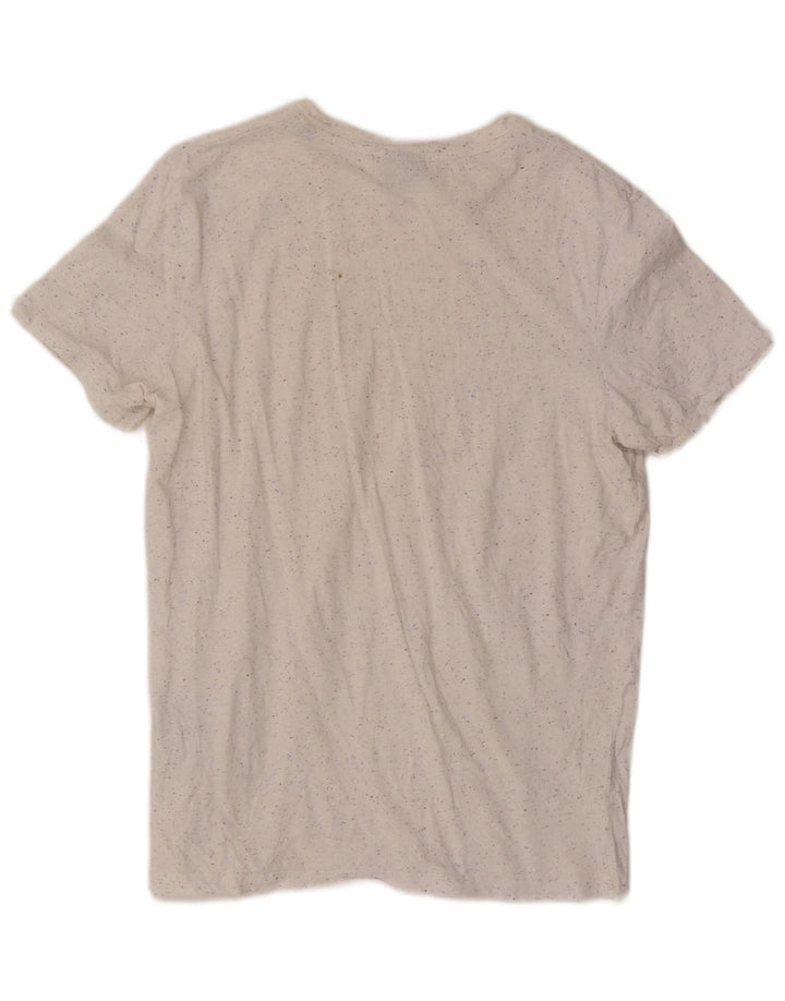 Jack & Jones Hombre Camiseta Top Medium Blanco Moteado De Algodón