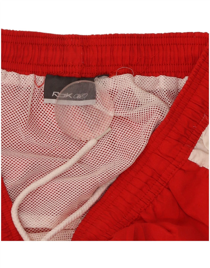 Reebok Bañador gráfico para hombre XL Rojo Colorblock