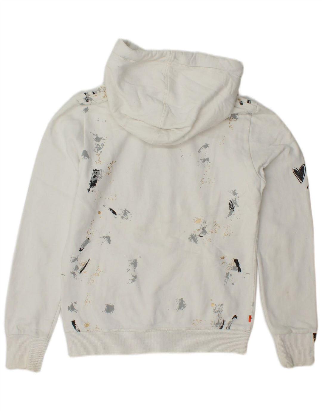 SUPERDRY Jersey con capucha gráfica para mujer UK 6 XS Algodón blanco