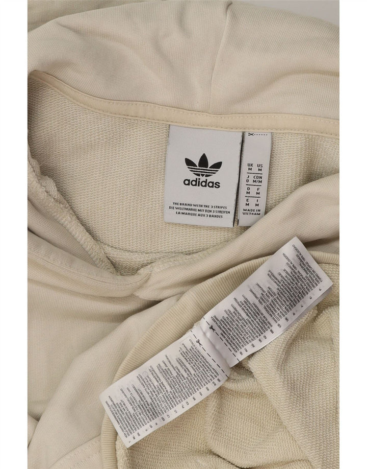 ADIDAS Sudadera con capucha para mujer UK 14 Mediana de algodón blanco roto